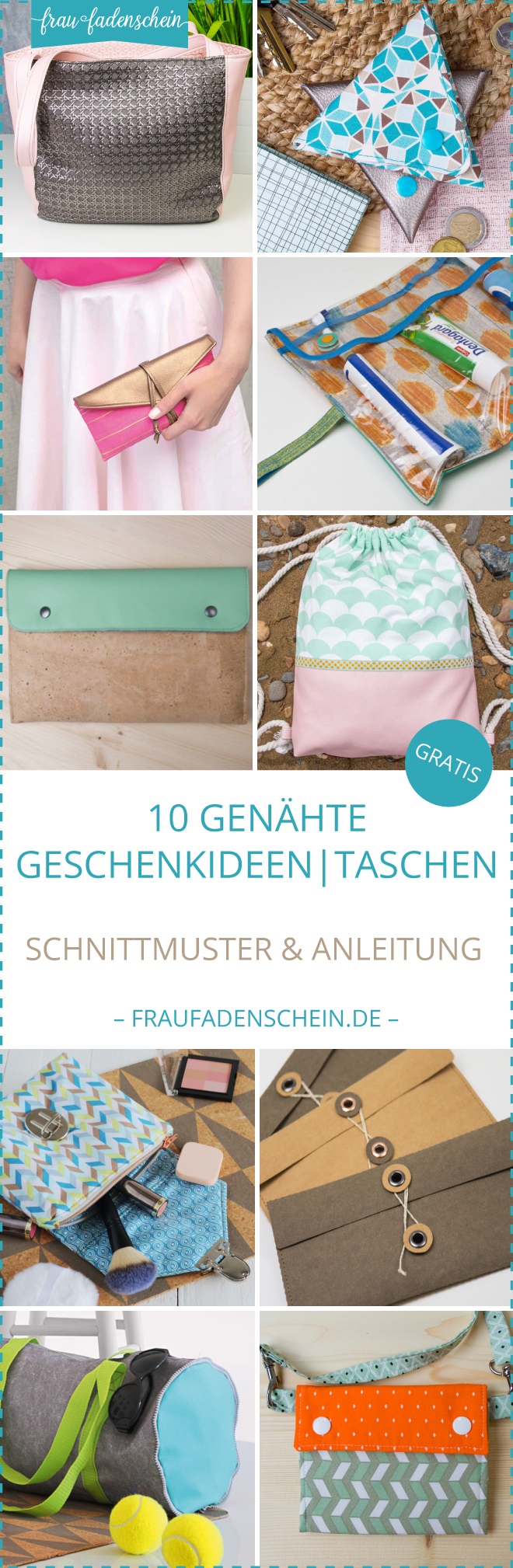 10 Selbstgenahte Geschenkideen Taschen Freebies Frau Fadenschein