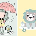 Neue Applikationsvorlagen: Mimi unterm Regenschirm und Leo der kleine Löwe